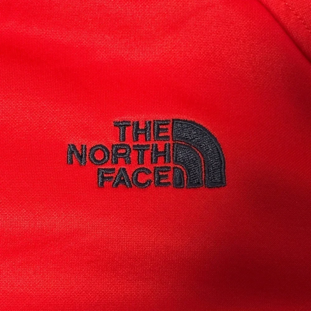 The North Face Men's Size Small Red full zip Jacket sweatshirt red USA flag logo